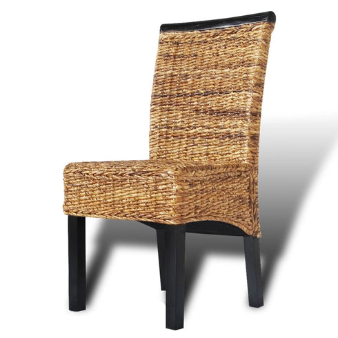 Swen Studio -  Dining Chairs 6 pcs Abaca and Solid Mango Wood